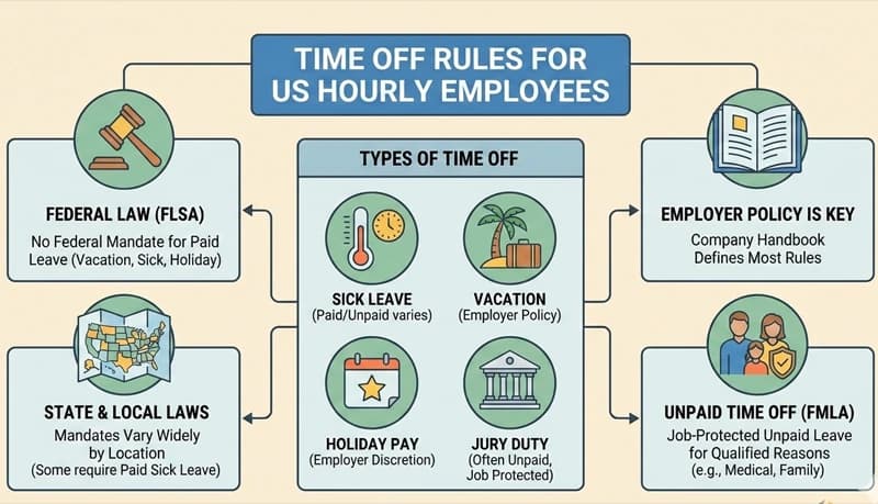 Time Off Rules for Hourly Employees in US States
