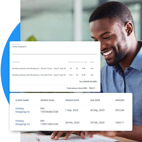 HiveDesk client billing reports with proof of work screenshots