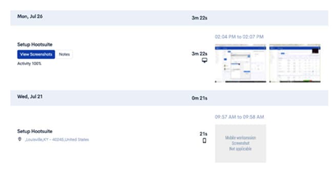 Employee monitoring with screenshots