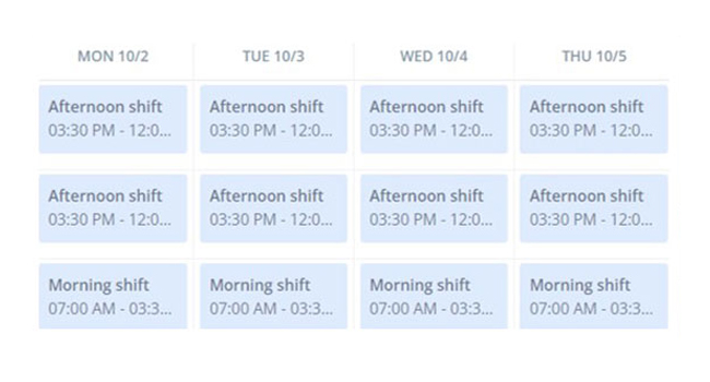 Schedule team resources with shift planning